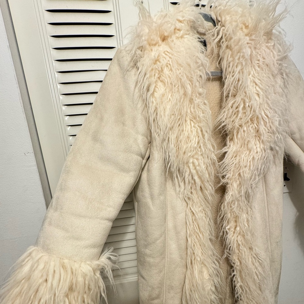 Faux Mongolian Fur Coat